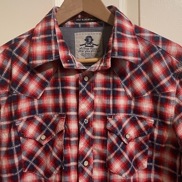 Jachs plaid western flannel shirt - Medium - Picture 2 of 6